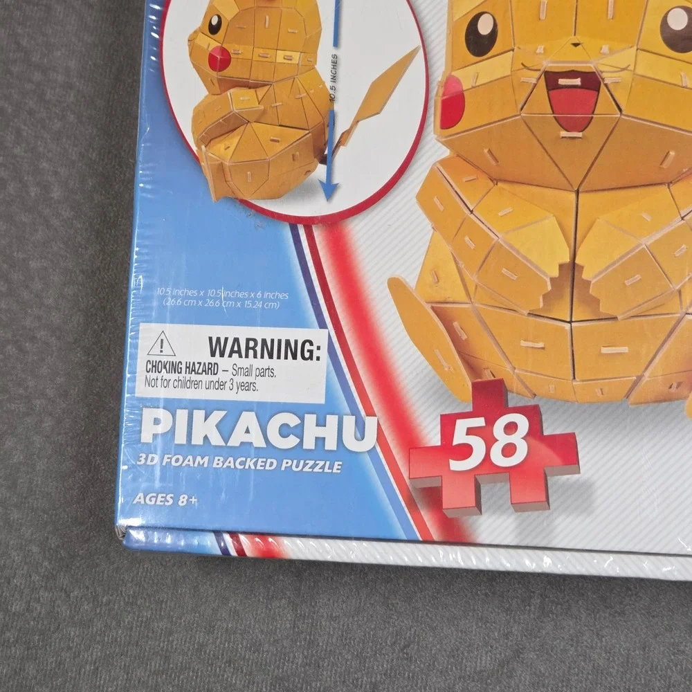 Cardinal Pokemon Pikachu 3D Foam Backed Puzzle XY 58 Piece Figure Yellow New